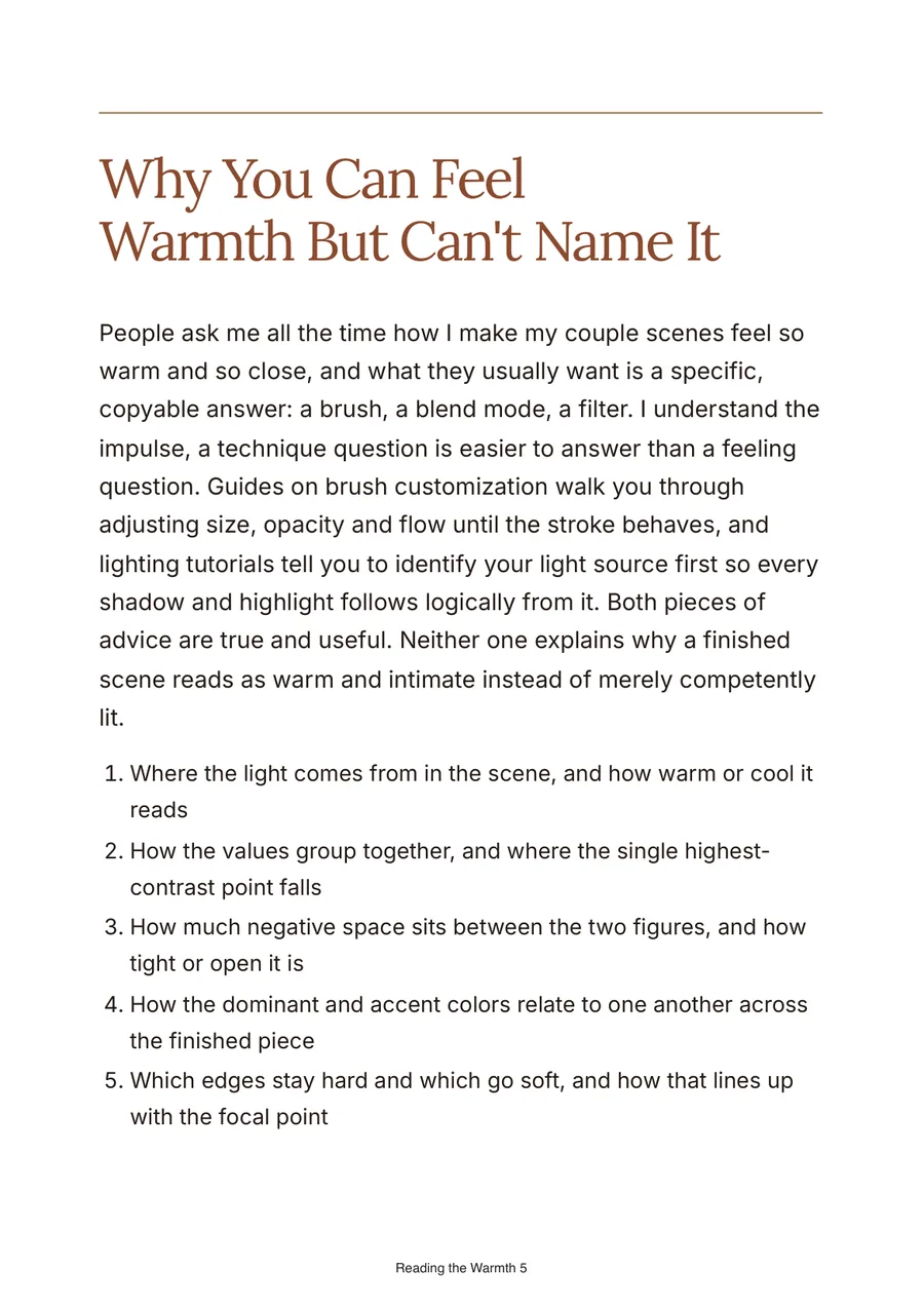 Interior page from Reading the Warmth
